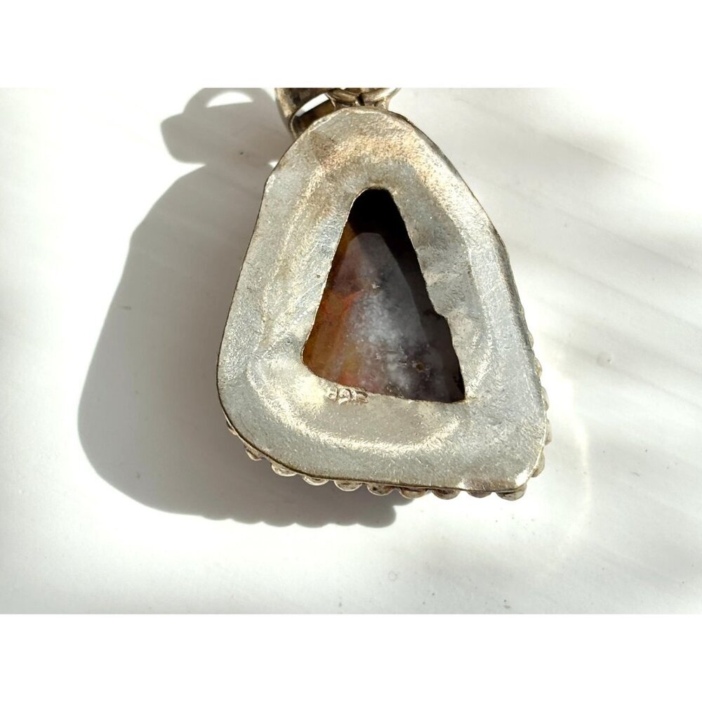 Botswana Agate Triangular Sterling Silver 925 Bea… - image 6